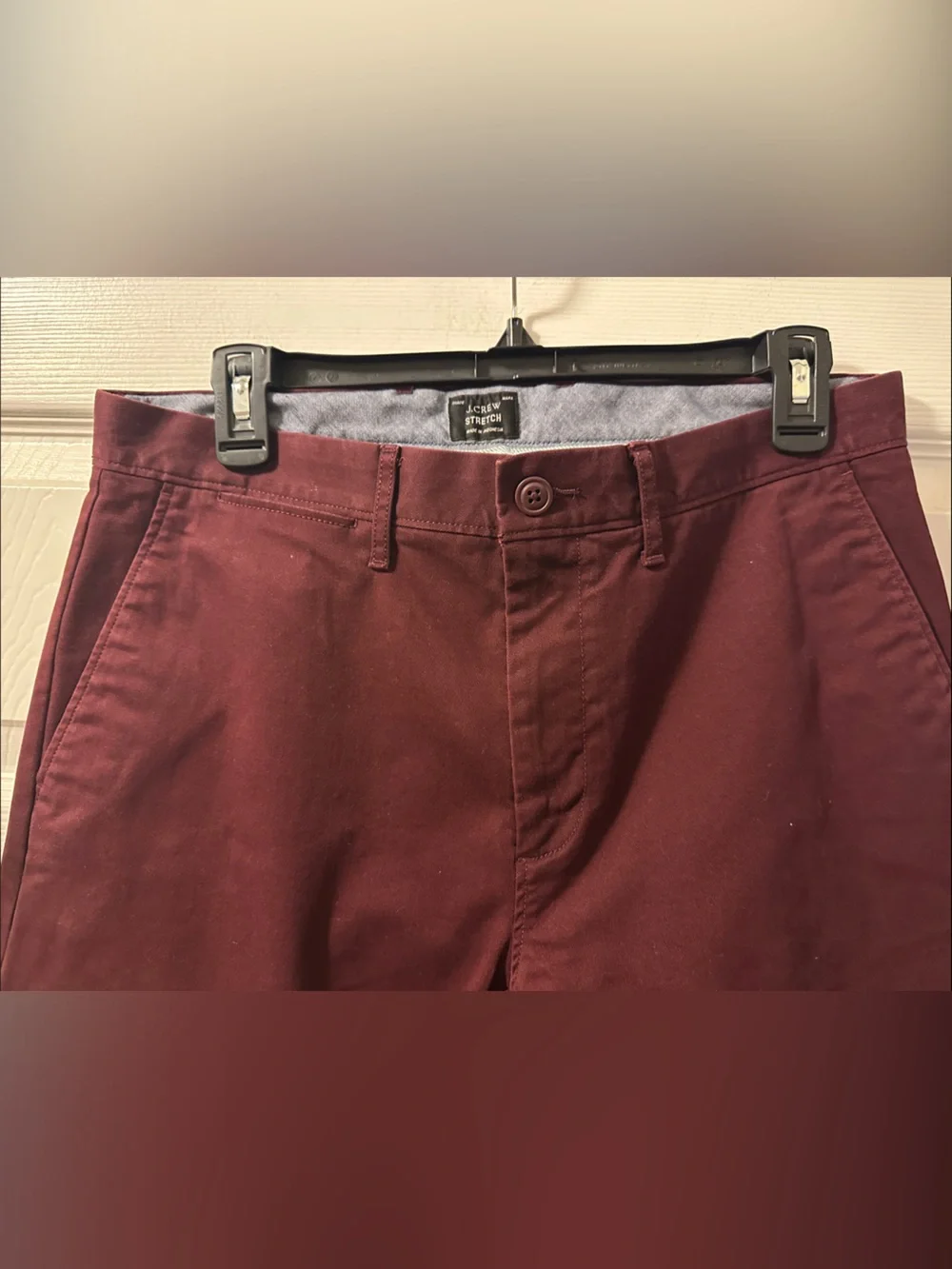 Men's J. Crew Stretch Burgundy 250 Skinny Chino Pants - Size 31x30